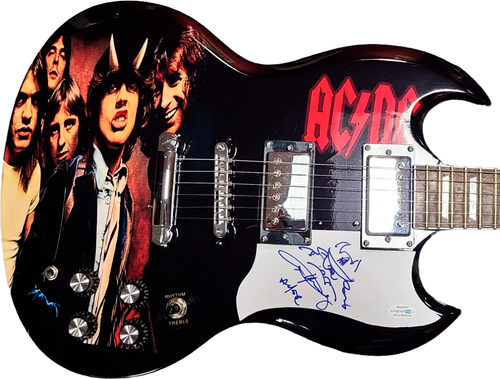AC/DC Angus Young Autographed w Sketch Custom Graphics Photo Album CD Guitar