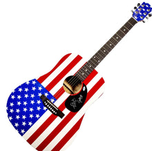 Load image into Gallery viewer, Alabama Jeff Cook Autographed USA Flag Acoustic Guitar
