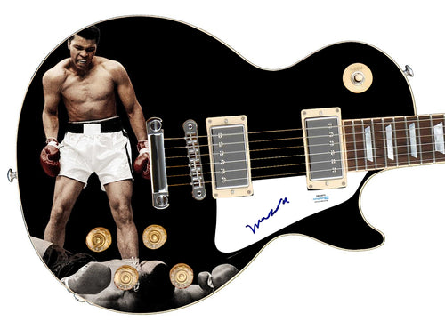 Muhammad Ali Autographed Custom Graphics 1/1 Photo Guitar