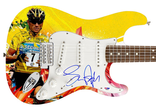 Lance Armstrong Tour De France Autographed 1/1 Custom Graphics Guitar