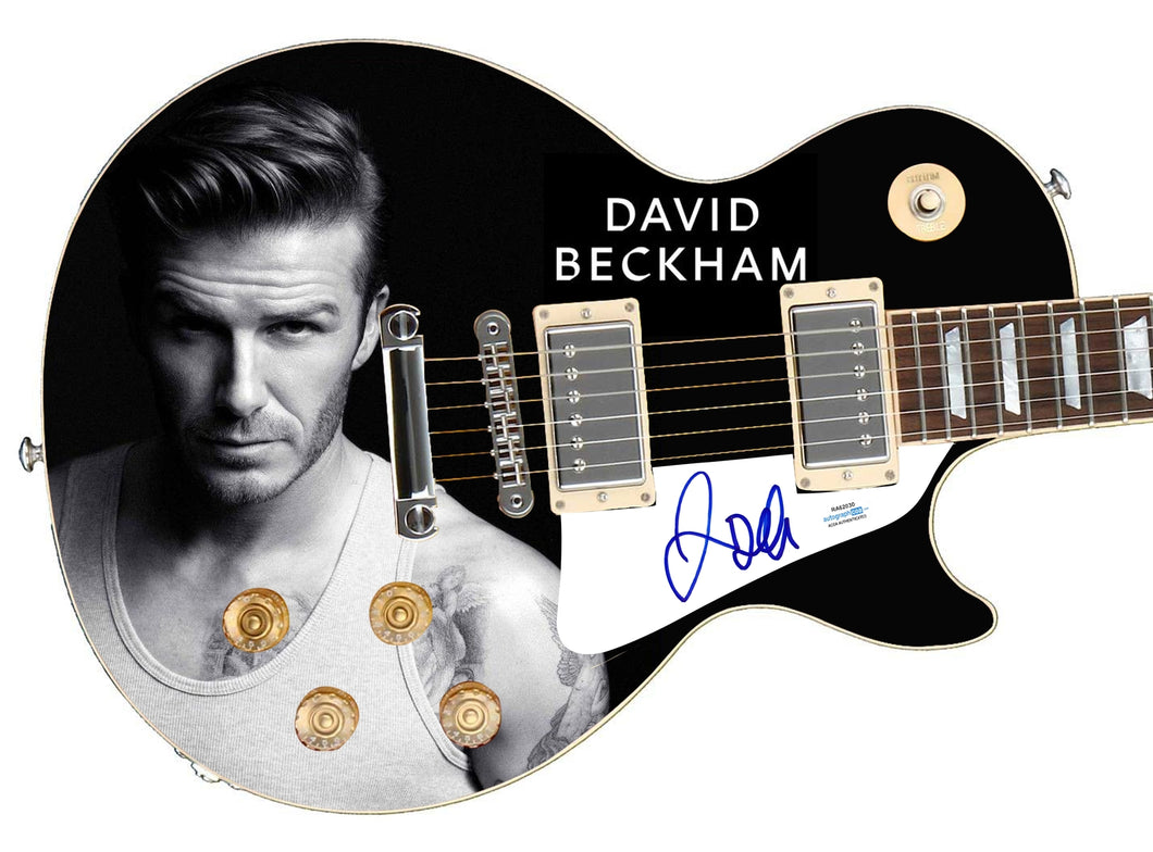 David Beckham Autographed Custom Graphics 1/1 Photo Guitar