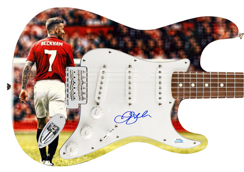 David Beckham  Autographed Custom Graphics Photo 1/1 Guitar