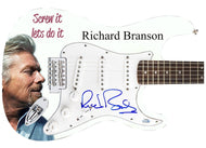 Richard Branson Autographed Signed 1/1 Custom Graphics Photo Guitar