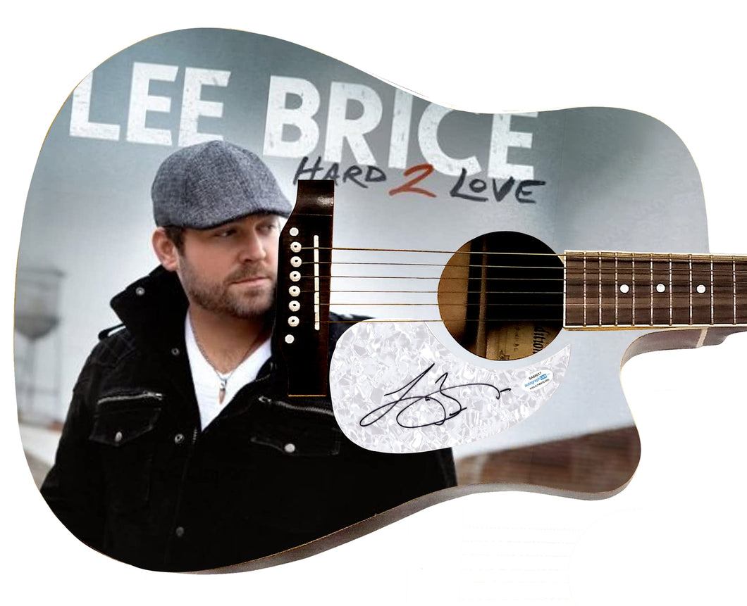 Lee Brice Autographed Hard 2 Love Album LP Cd Graphics 1/1 Acoustic Guitar