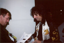 Load image into Gallery viewer, Alice Cooper Signed w Lyrics &amp; Sketch Photo Graphics Epiphone Guitar Exact Proof
