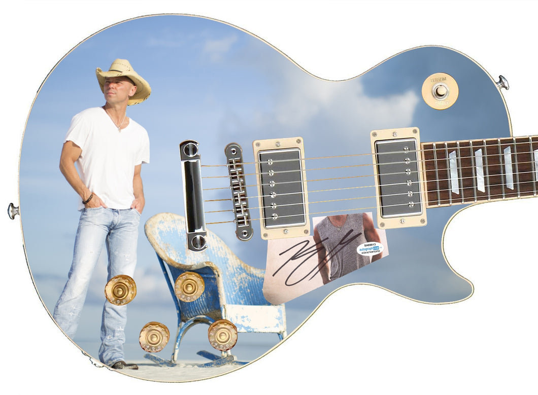 Kenny Chesney Autographed Epiphone 1/1 Custom Graphics Guitar