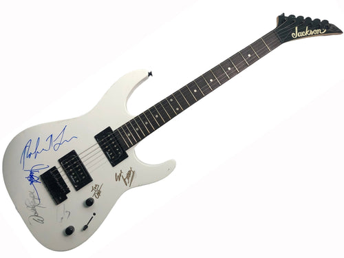 Chicago Band Autographed Pearl White Jackson Electric Guitar