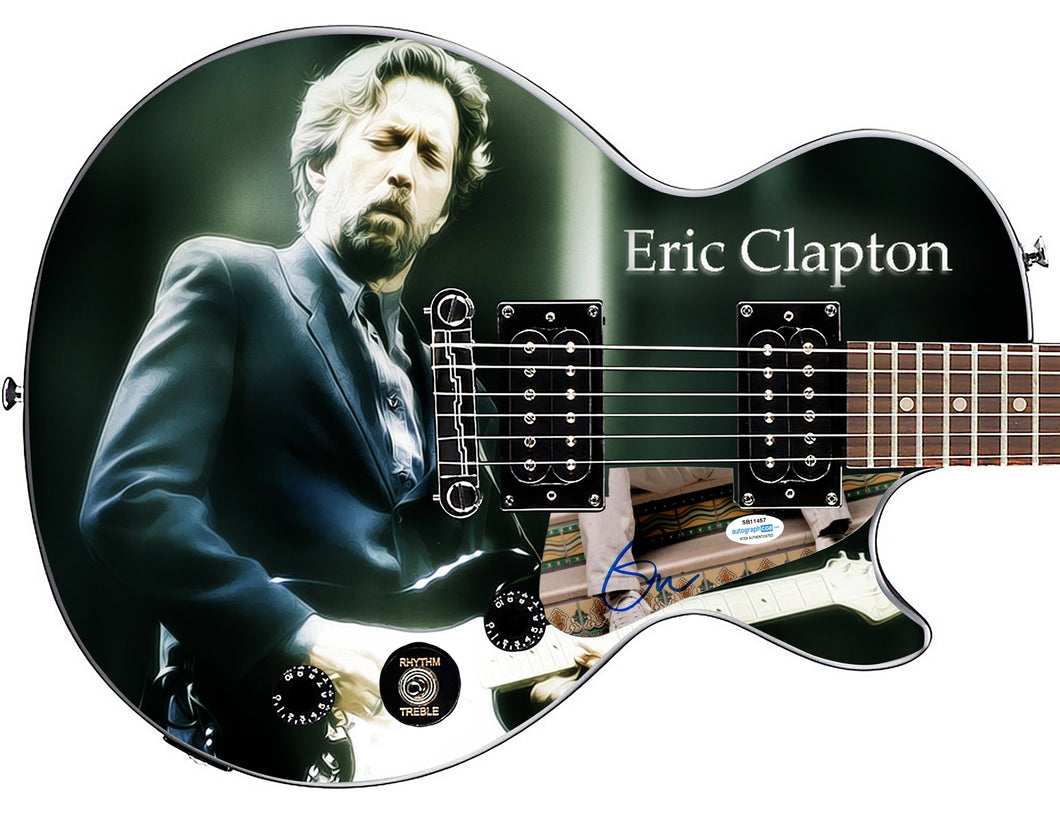 Eric Clapton Signed 1/1 Custom Graphics Epiphone Les Paul Guitar