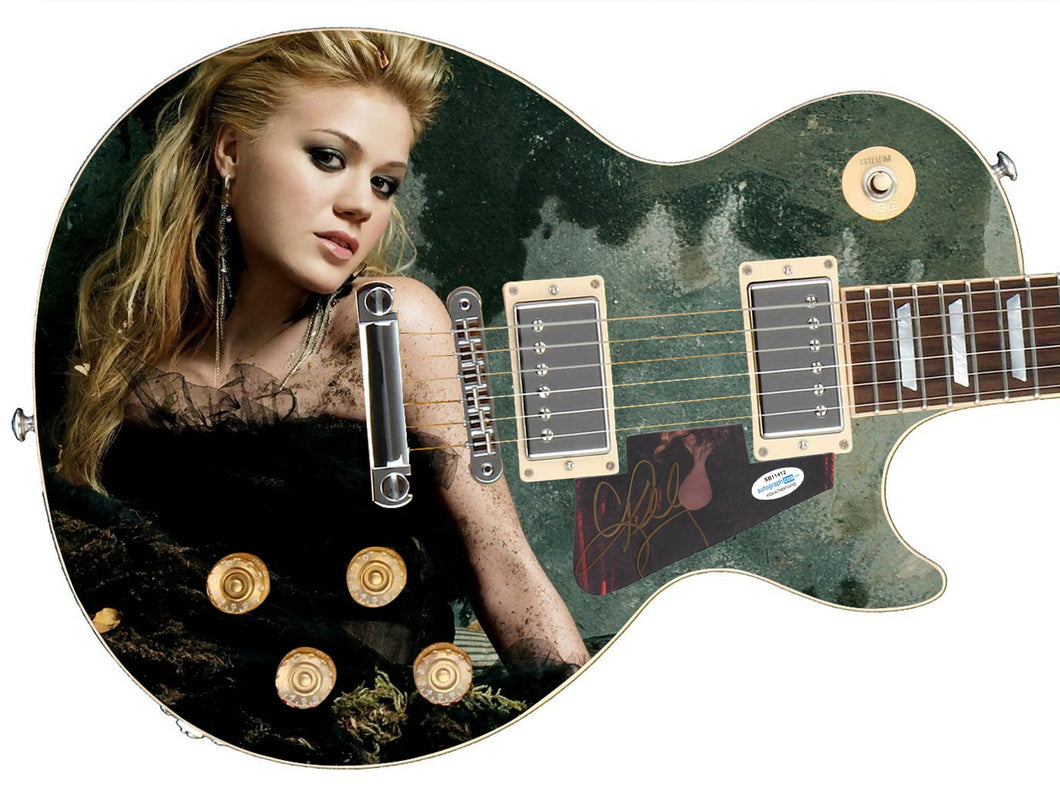 Kelly Clarkson Autographed Signed Custom Photo Graphics Guitar