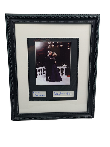 President Bill Clinton & Wife Hillary Autographed Framed Photo Display JSA