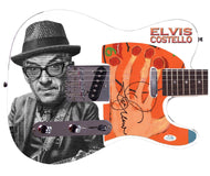 Elvis Costello Autographed Custom Graphics Photo Guitar
