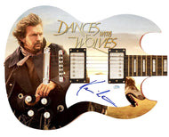Kevin Costner Autographed Dances With Wolves Photo Graphics Guitar