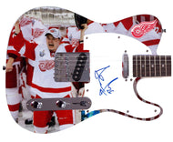 Detroit Redwings Jiri Hudler Autographed Graphics Photo Guitar