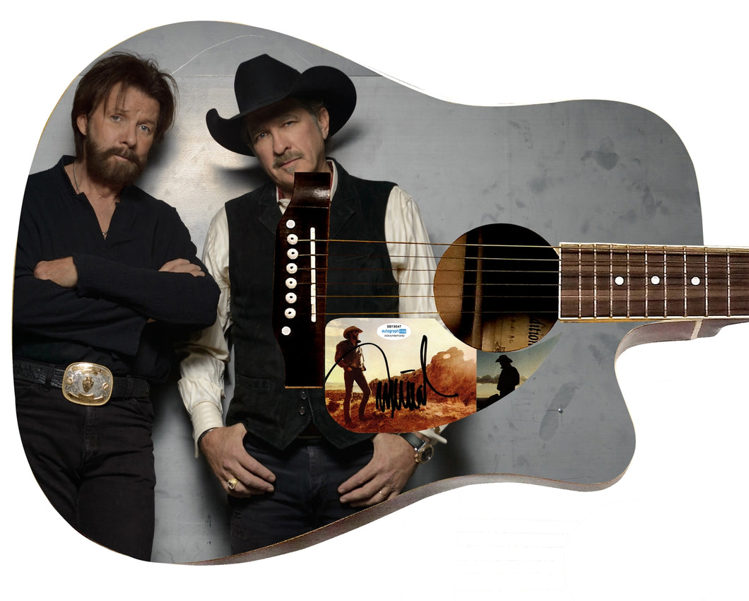 Brooks & Dunn Ronnie Autographed Custom Graphics Photo Guitar