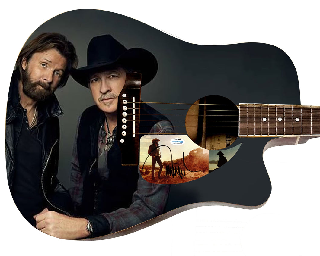 Brooks & Dunn Ronnie Autographed Custom Graphics Photo Guitar