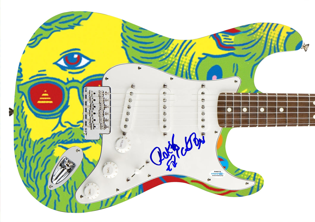 Roky Erickson Autographed Signed Custom Photo Graphics 1/1 Guitar