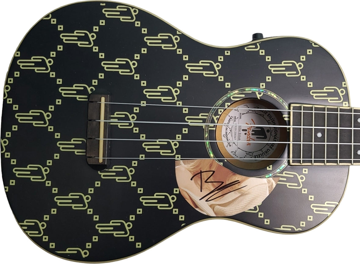 Billie Eilish Signed Fender Signature Ukulele Black Guitar