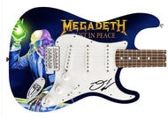 Megadeth Dave Ellefson Autographed Rust In Piece 1/1 Album Graphics Guitar