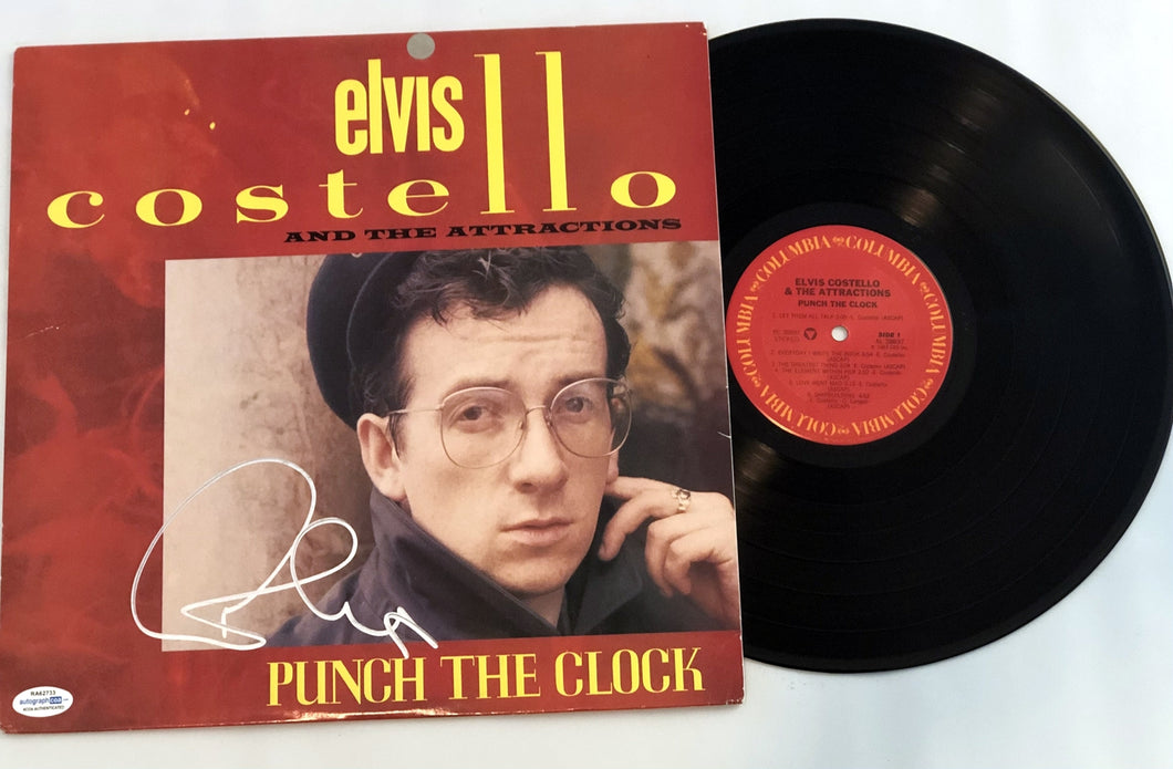Elvis Costello Punch The Clock Autographed Vinyl Album Lp