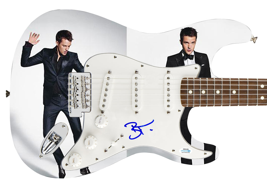 The Killers Brandon Flowers Autographed 1/1 Custom Graphics Photo Guitar