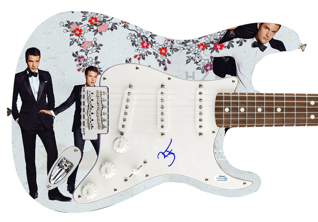 The Killers Brandon Flowers Autographed 1/1 Custom Graphics Photo Guitar