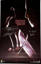 Load image into Gallery viewer, Freddy Vs Jason Robert Englund Kane Hodder Signed Poster Authentic Signing ASI
