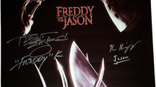 Load image into Gallery viewer, Freddy Vs Jason Robert Englund Kane Hodder Signed Poster Authentic Signing ASI
