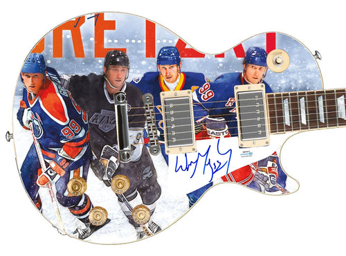 Wayne Gretzky Autographed Custom Graphics 1/1 Photo Guitar
