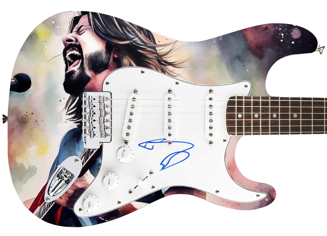 Dave Grohl Autographed Custom Graphics Guitar - COA - Rock Memorabilia