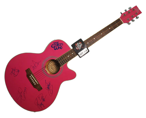 The Guess Who Autographed JBP Pink Acoustic Guitar w Backstage Pass