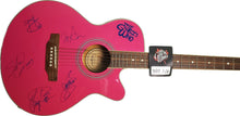 Load image into Gallery viewer, The Guess Who Autographed JBP Pink Acoustic Guitar w Backstage Pass
