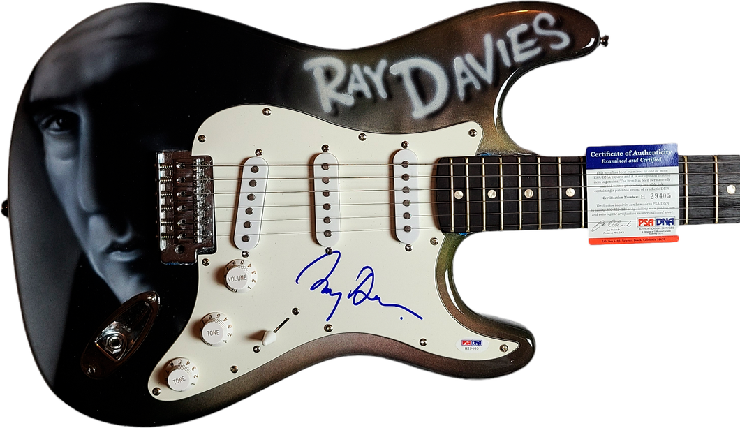 The Kinks Ray Davies Autographed Hand Airbrushed Painting Fender Guitar