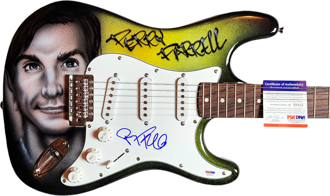 Jane's Addiction Perry Farrell Autographed Hand Airbrushed Painting Guitar