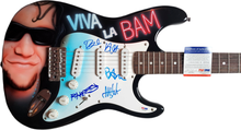 Load image into Gallery viewer, Viva La Bam Cast Bam Margera Autographed Signed Hand Airbrushed Painting Guitar
