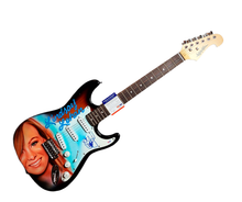 Load image into Gallery viewer, Lindsay Lohan Autographed Signed Hand Airbrushed Painting Guitar PSA
