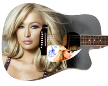 Load image into Gallery viewer, Paris Hilton Autographed Custom Graphics Photo Guitar
