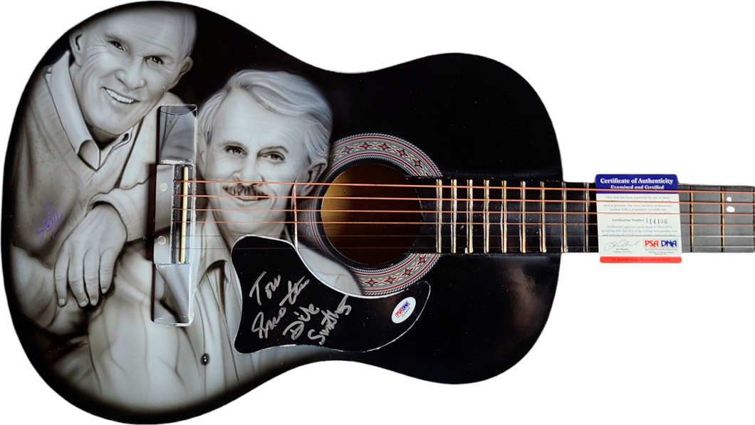 Smothers Brothers Dick Tom Autographed Airbrushed  Guitar UACC AFTAL