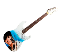 Load image into Gallery viewer, Fall Out Boy Pete Wentz Plus Signed Hand Airbrushed Guitar UACC AFTAL RACC PSA
