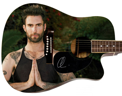 Adam Levine Autographed Zen Graphics Acoustic Guitar - Autograph Pros COA