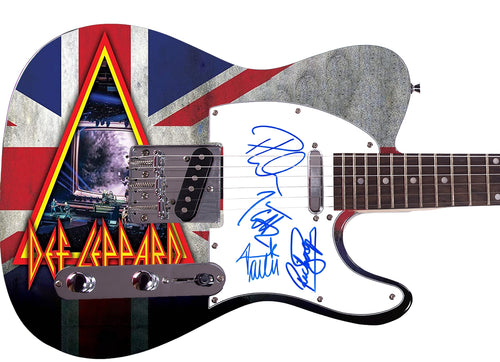 Def Leppard Autographed Signed 1/1 Custom Graphics Guitar
