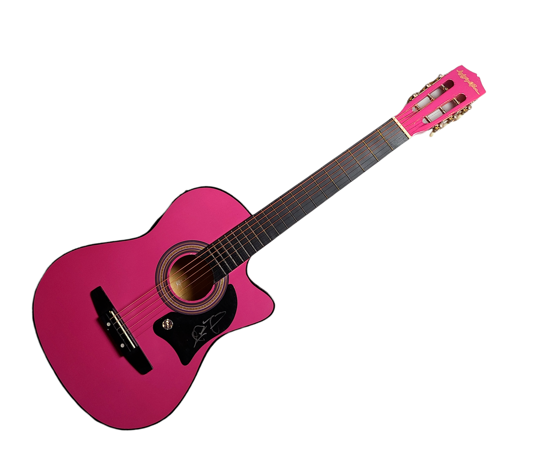 Jo Dee Messina Autographed Pink Acoustic/Electric Guitar UACC AFTAL RACC TS