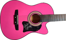 Load image into Gallery viewer, Julie Roberts Autographed Pink Acoustic/Electric Guitar UACC AFTAL RACC TS
