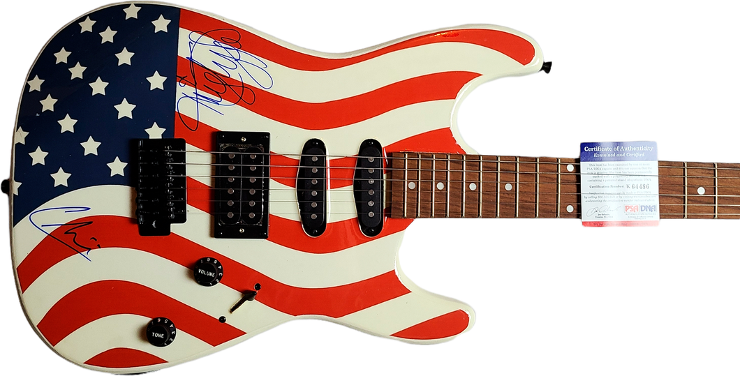 Kristy Lee Cook & Chikezie American Idol Autographed Guitar PSA