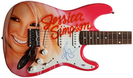 Jessica Simpson Autographed Airbrushed Painting Guitar UACC AFTAL RACC TS