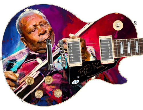 B.B. King Autographed 1/1 Custom Graphics Guitar
