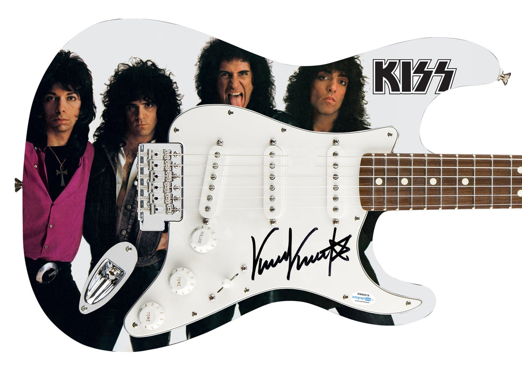 KISS Vinnie Vincent Autographed Signed Photo Graphics Guitar