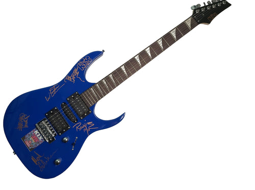 Kix Autographed Blue Ghost Guitar