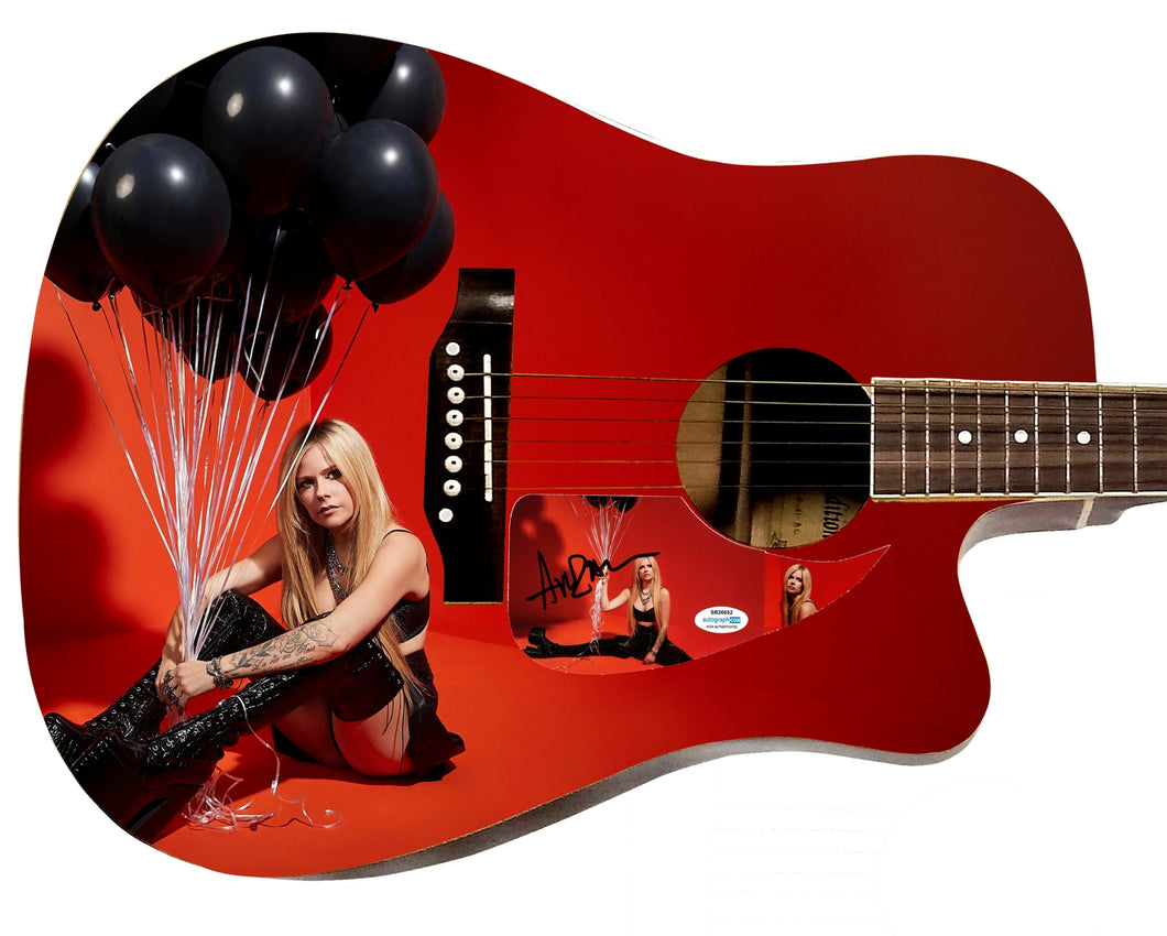 Avril Lavigne Love Sucks Album Signed Custom Graphics Photo Guitar