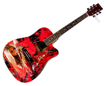Load image into Gallery viewer, Avril Lavigne Wild Child Signed Custom Graphics Photo Guitar ACOA
