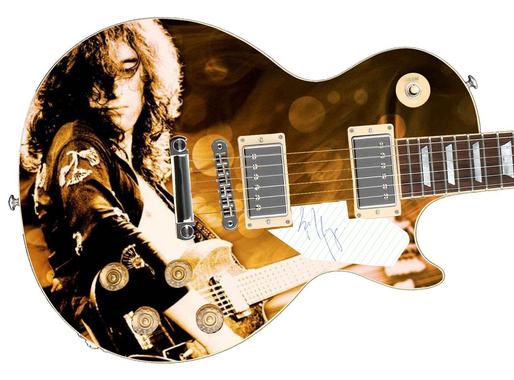 Led Zeppelin Jimmy Page Autographed Custom Graphics 1/1 Photo Guitar